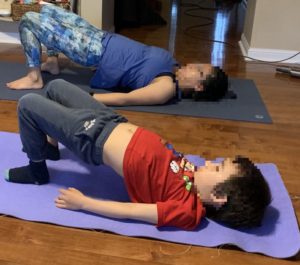 Little Boys and Mommys Exercising Together